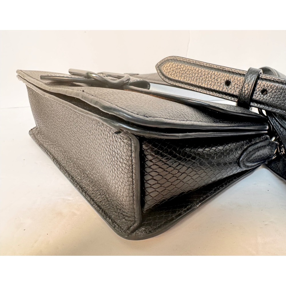 Coach Morgan black pebble leather & snake skin sides UEC CE562 - Picture 8 of 14